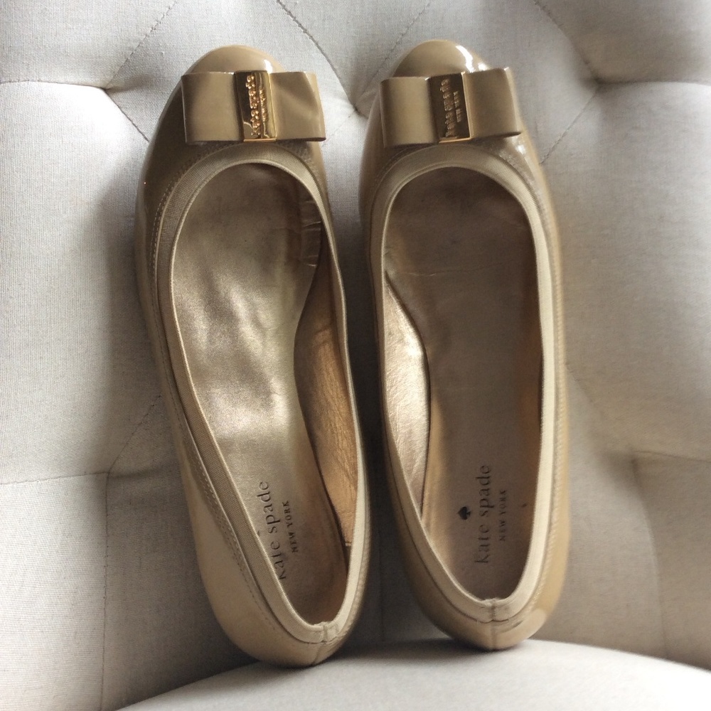 Kate spade beige bow flat shoes